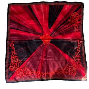 Vintage, Versace Medusa red and black silk scarf